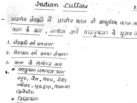 Drishti Indian Art and Culture ( कला एंव संस्कृति ) Notes PDF