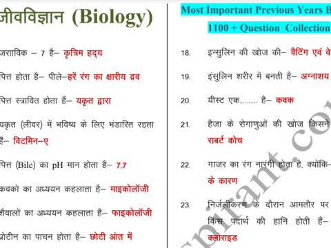 1000+ Biology Questions Answers In Hindi PDF