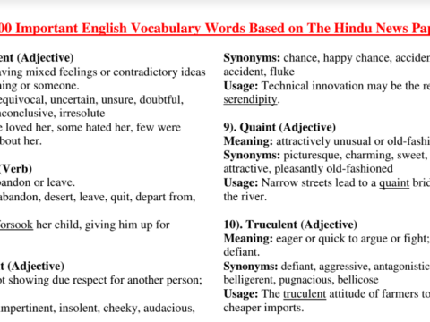 1000 Vocabulary Words with Meanings and Sentences PDF
