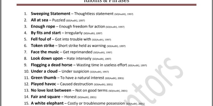 Idioms and Phrases PDF Free Download