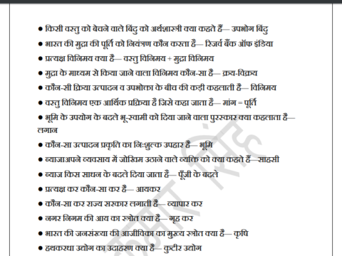 Economics Questions In Hindi PDF