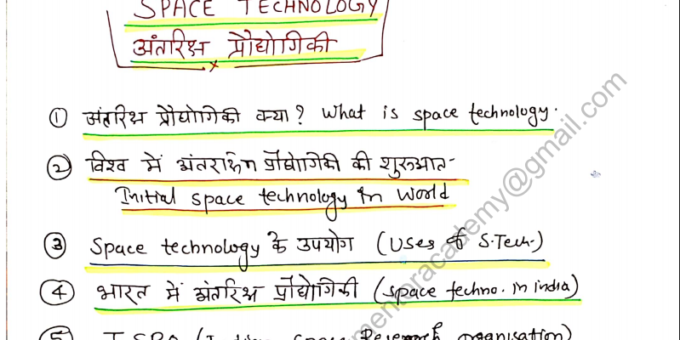 Space technology Handwritten Notes
