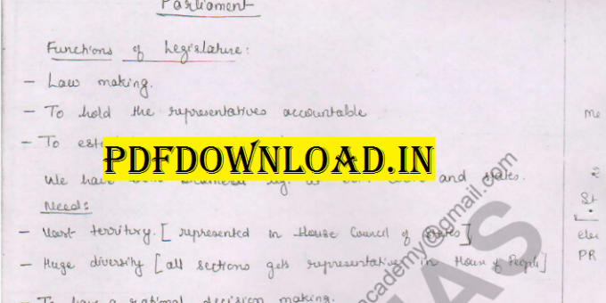 Indian Polity Handwritten Notes and PDF