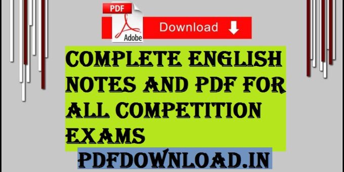 Complete English Notes And PDF For All Competition Exams