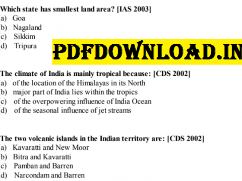 1000+ Geography MCQ for Competitive Exams PDF