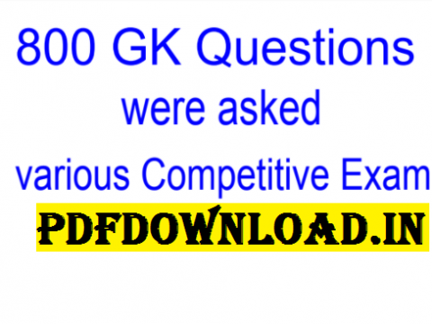 800 Important GK Question For Govt Exams