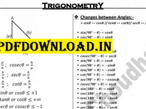 Trigonometry Formulas PDF Download