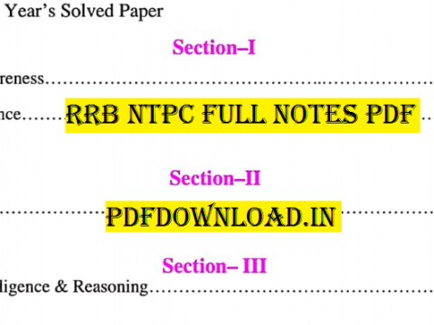 RRB NTPC Full Notes PDF