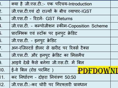 All Information About GST in Hindi PDF