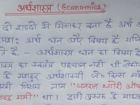 Economics Handwritten Notes in Hindi PDF || अर्थव्यवस्था