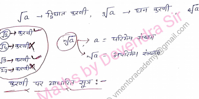 Algebra Maths Formulas Handwritten Notes PDF