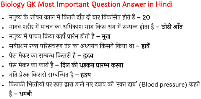Science Biology Most Important Question Answer PDF