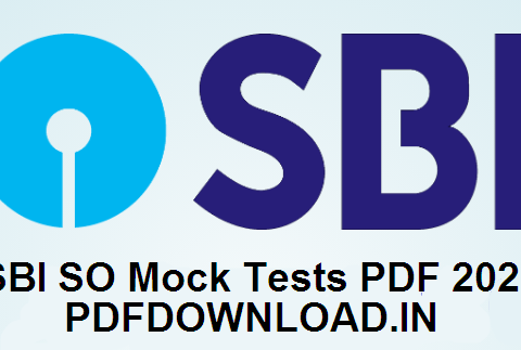SBI SO Mock Tests PDF 2021
