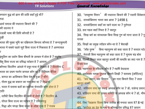1000 GK Important One Liner Question Answer PDF