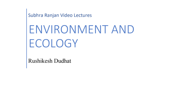 Environment and Ecology Notes By Rushikesh Dudhant PDF
