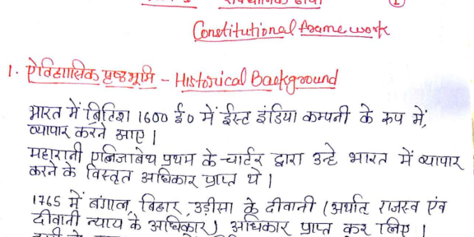 भारतीय राजव्यवस्था || Indian Polity Handwritten Notes PDF