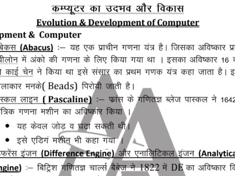 Computer Notes in Hindi PDF Free Download