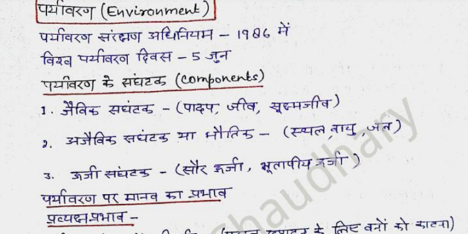 Shankar IAS Environment Handwritten Notes PDF