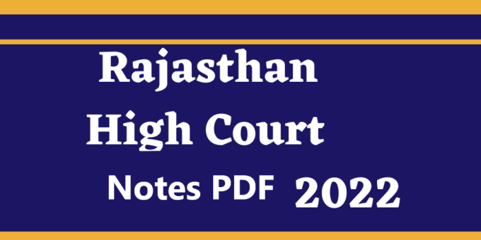 Rajasthan High Court LDC & JJA Notes pdf 2022