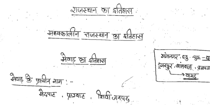 Rajasthan History Notes In Hindi Download PDF