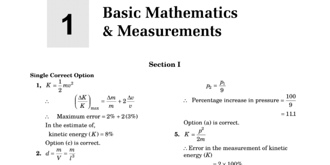 Basic Mathematics & Measurements Notes pdf in English