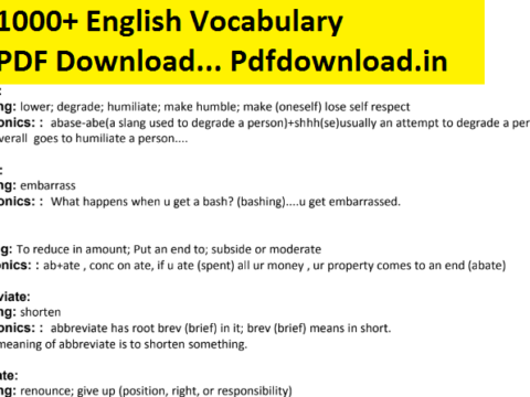 1000+ English Vocabulary PDF for SSC