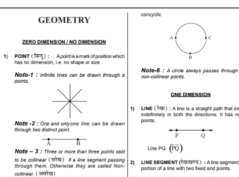 Geometry and Mensuration notes pdf in English 2023