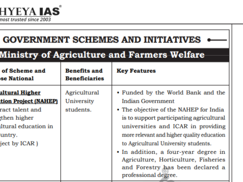 Government Schemes Notes Pdf by Dhyeya IAS 2023