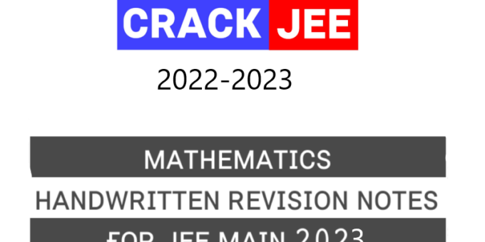 JEE Mathematics Handwritten Notes PDF for Revision 2023 