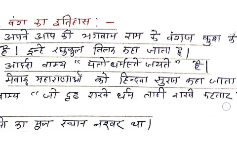 Rajasthan GK Handwritten Notes in Hindi PDF Download