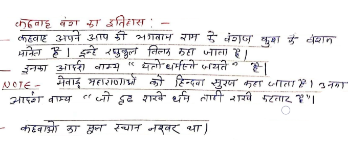 Rajasthan GK Handwritten Notes in Hindi PDF Download