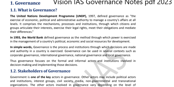 Vision IAS Governance Notes pdf 2023