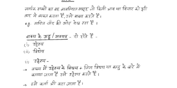 3rd Grade Teacher Hindi grammar Handwritten notes in Hindi pdf