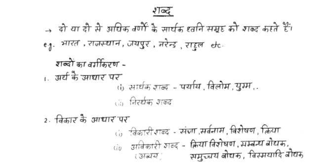 RPSC EO & RO Hindi grammar notes pdf in Hindi 2023