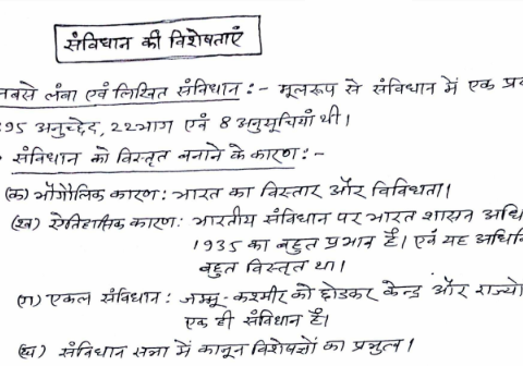 UPPSC Indian Polity Handwritten Notes in Hindi PDF