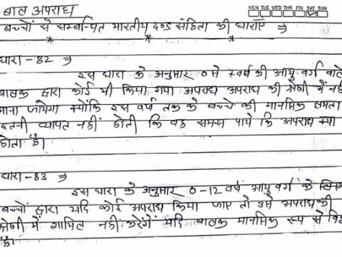 Women and Child Crime handwritten notes in Hindi pdf