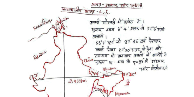 Class 6 to 10 Geography handwritten notes in Hindi