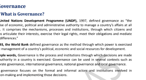 Governance notes pdf in English for UPSC