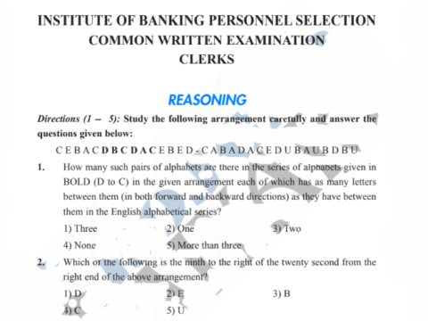 IBPS Clerk mains memory based question in English