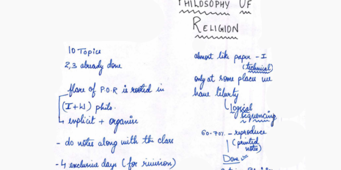 Philosophy of Religion handwritten Notes pdf in English
