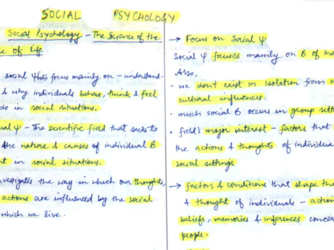 Psychology Handwritten Notes in English pdf for UPSC