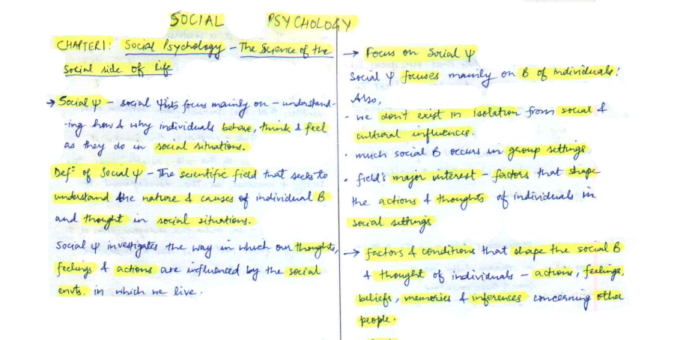 Psychology Handwritten Notes in English pdf for UPSC