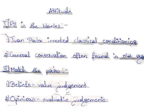 Psychology attitude handwritten notes pdf in English