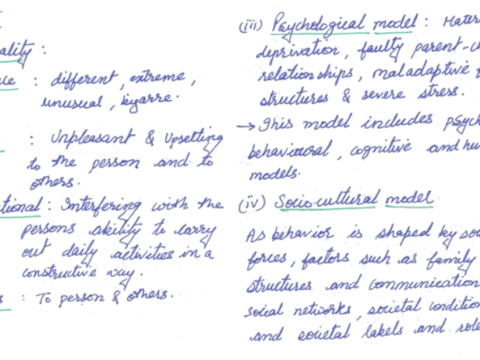 Psychology handwritten notes in English pdf for competitive exams