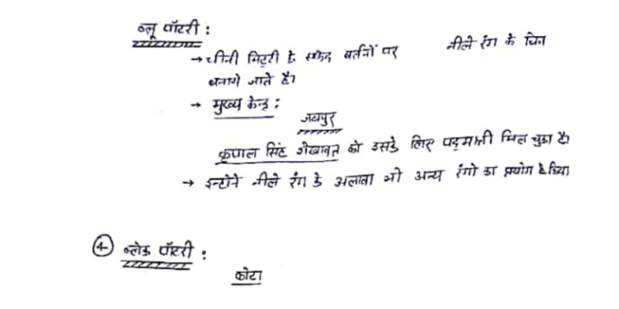 Rajasthan handicraft handwritten notes pdf in Hindi