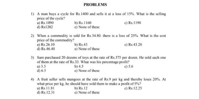 DRDO CEPTAM Profit & loss mcqs notes pdf in English