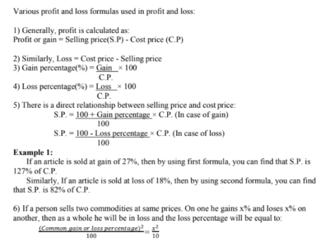 FCI exam Profit & loss mcqs notes pdf in English