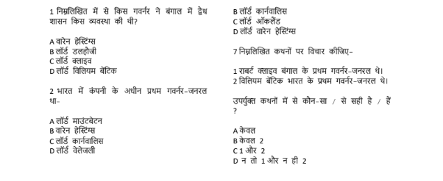 Governor-general mcqs notes in Hindi pdf 2023