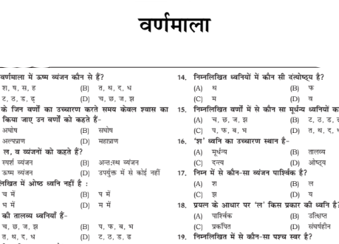 HTET Hindi Grammar Q&A notes pdf 2023