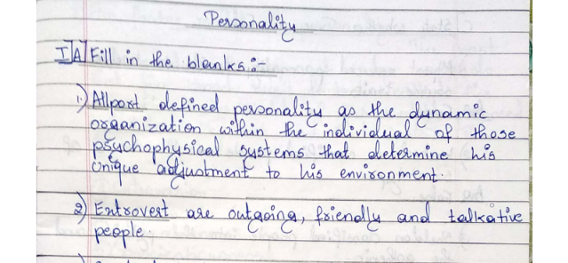 Psychology Handwritten notes pdf in English